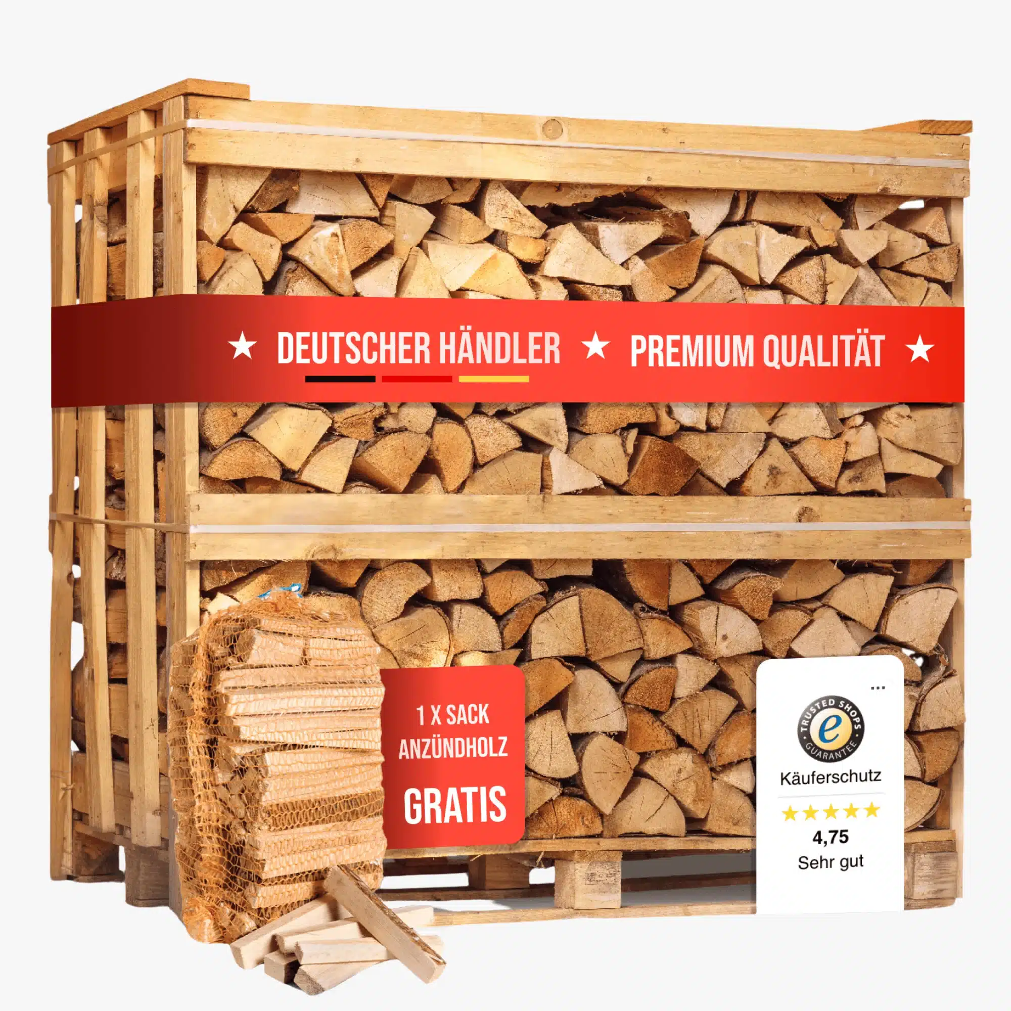 Brennholz-Buche-kammergetrocknet-–-1-RM-auf-Palette Kaminholz Buche kammergetrocknet | 1 RM – Bild 1